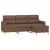 Canapea cu 3 locuri cu taburet, maro, 180 cm, material textil GartenMobel Dekor
