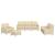 Set de canapele cu perne, 4 piese, crem, textil GartenMobel Dekor