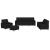 Set de canapele cu perne, 4 piese, negru, textil GartenMobel Dekor