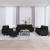 Set de canapele cu perne, 4 piese, negru, textil GartenMobel Dekor