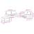 Set de canapele cu perne, 3 piese, gri deschis, textil GartenMobel Dekor