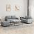 Set de canapele cu perne, 3 piese, gri deschis, textil GartenMobel Dekor