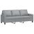 Set de canapele cu perne, 3 piese, gri deschis, textil GartenMobel Dekor