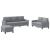 Set de canapele cu perne, 3 piese, gri deschis, textil GartenMobel Dekor