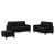 Set de canapele cu perne, 3 piese, negru, catifea GartenMobel Dekor