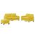 Set de canapele cu perne, 3 piese, galben, catifea GartenMobel Dekor