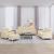 Set de canapele cu perne, 4 piese, crem, textil GartenMobel Dekor