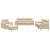 Set de canapele cu perne, 4 piese, crem, textil GartenMobel Dekor