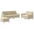 Set de canapele cu perne, 3 piese, crem, textil GartenMobel Dekor