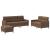 Set de canapele cu perne, 3 piese, maro, textil GartenMobel Dekor