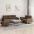 Set de canapele cu perne, 3 piese, maro, textil GartenMobel Dekor