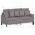 Set de canapea cu perne, 3 piese, gri taupe, material textil GartenMobel Dekor
