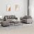 Set de canapea cu perne, 3 piese, gri taupe, material textil GartenMobel Dekor