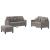 Set de canapea cu perne, 3 piese, gri taupe, material textil GartenMobel Dekor