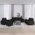 Set de canapele, 4 piese, negru, material textil GartenMobel Dekor