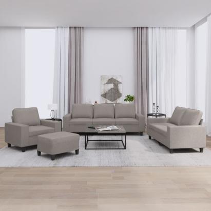 Set de canapele, 4 piese, gri taupe, textil GartenMobel Dekor