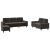 Set de canapele, 3 piese, negru, textil GartenMobel Dekor