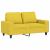 Set de canapele, 3 piese, galben deschis, textil GartenMobel Dekor