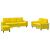 Set de canapele, 3 piese, galben deschis, textil GartenMobel Dekor