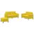 Set de canapele, 3 piese, galben, catifea GartenMobel Dekor