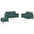 Set canapea cu perne, 3 piese, verde închis, catifea GartenMobel Dekor