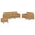Set de canapele, 3 piese, maro, catifea GartenMobel Dekor