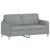 Set de canapele cu perne, 3 piese, gri deschis, textil GartenMobel Dekor