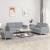 Set de canapele cu perne, 3 piese, gri deschis, textil GartenMobel Dekor