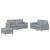 Set de canapele cu perne, 3 piese, gri deschis, textil GartenMobel Dekor