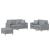 Set de canapele cu perne, 3 piese, gri deschis, textil GartenMobel Dekor