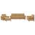 Set de canapele cu perne, 4 piese, maro, catifea GartenMobel Dekor