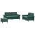 Set de canapele cu perne, 3 piese, verde închis, catifea GartenMobel Dekor
