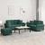 Set canapea cu perne, 3 piese, verde închis, catifea GartenMobel Dekor