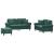 Set canapea cu perne, 3 piese, verde închis, catifea GartenMobel Dekor