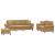 Set de canapele cu perne, 3 piese, maro, catifea GartenMobel Dekor