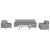 Set canapele cu taburet, 4 piese, gri deschis, textil GartenMobel Dekor