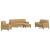 Set de canapele cu perne/rulouri, 4 piese, maro, catifea GartenMobel Dekor