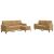 Set de canapele cu perne/rulouri, 3 piese, maro, catifea GartenMobel Dekor