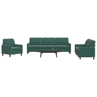 Set de canapele cu perne, 4 piese, verde închis, catifea GartenMobel Dekor