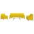 Set de canapele cu perne, 4 piese, galben, catifea GartenMobel Dekor