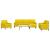 Set de canapele cu perne/rulouri, 4 piese, galben, catifea GartenMobel Dekor