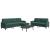 Set de canapele cu perne, 3 piese, verde închis, catifea GartenMobel Dekor
