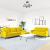 Set de canapele cu perne, 3 piese, galben, catifea GartenMobel Dekor
