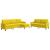 Set de canapele cu perne, 3 piese, galben, catifea GartenMobel Dekor