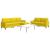 Set de canapele cu perne, 3 piese, galben, catifea GartenMobel Dekor