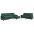 Set canapele cu perne/rulouri, 3 piese, verde închis, catifea GartenMobel Dekor