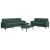 Set canapele cu perne/rulouri, 3 piese, verde închis, catifea GartenMobel Dekor