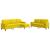 Set de canapele cu perne/rulouri, 3 piese, galben, catifea GartenMobel Dekor