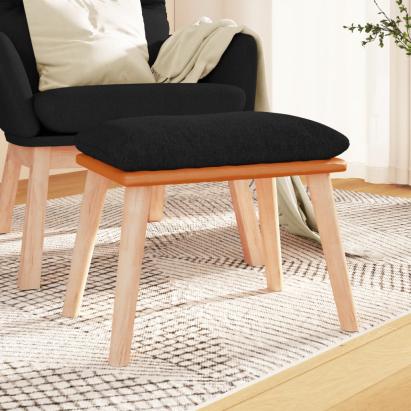 Taburet, negru, 45x29,5x35 cm, textil & piele ecologică GartenMobel Dekor