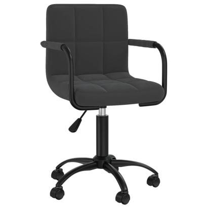Scaun de bucătărie pivotant, negru, catifea GartenMobel Dekor
